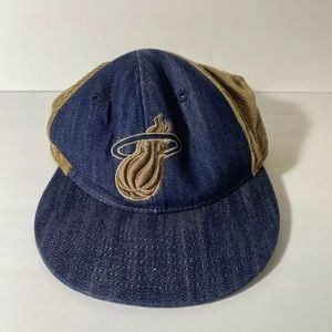 Vintage Rare Miami Heat Reebok Fitted Hat Size 7 5/8